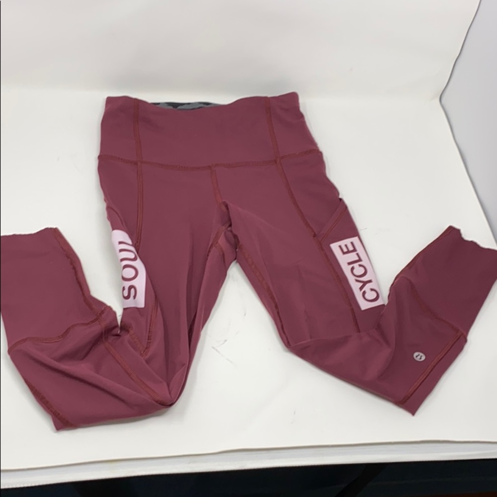 Lululemon SoulCycle Camo Wine Rebel Runner Crop 2 - Picture 2 of 5
